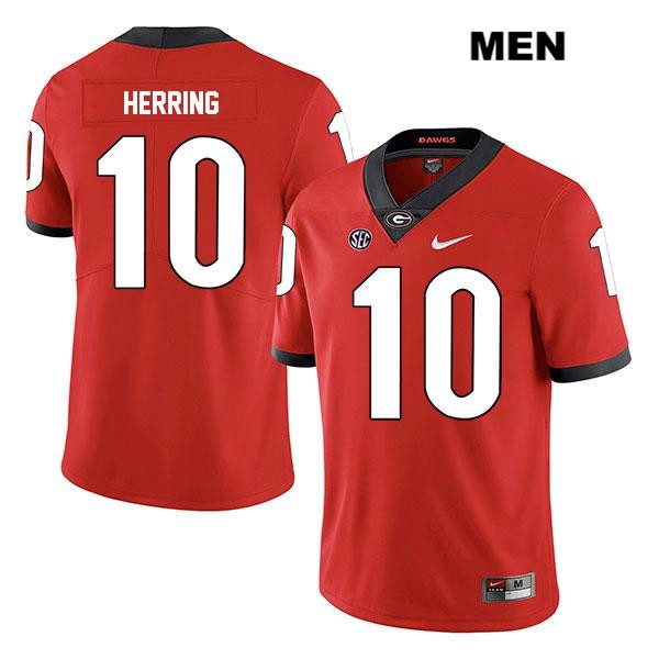 Georgia Bulldogs Men's Malik Herring #10 NCAA Legend Authentic Red Nike Stitched College Football Jersey NYM0356RB